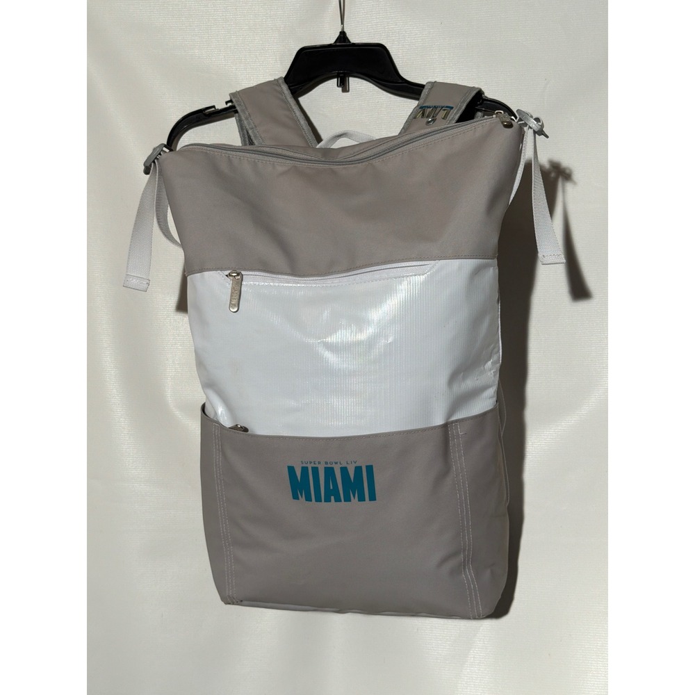 Super Bowl LIV Miami NFL Backpack Gray White Commemorative Football Bag